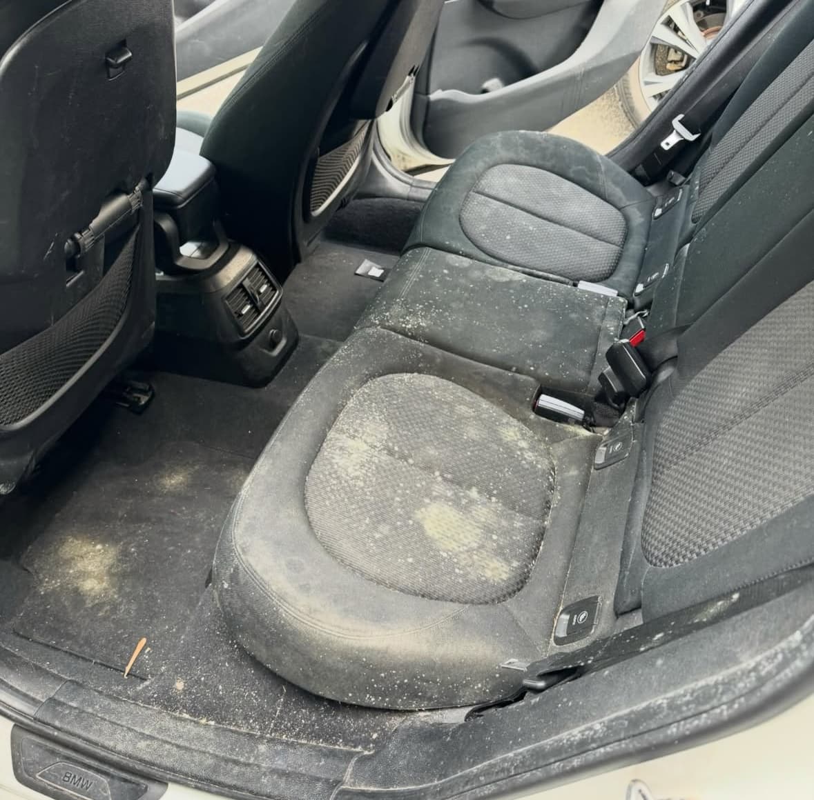 Traitement anti-moisissure banquette BMW à Montpellier — Avant